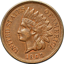 1914-D VG and three other small cents.