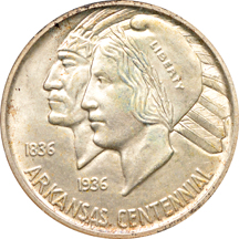 1937 Arkansas P, D, S. NGC MS-65.