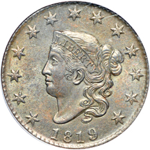 1819 (N-8) PCGS MS-63BN.