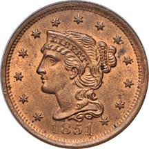 1851 PCGS MS-64RB.