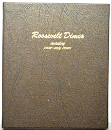 Complete set of Roosevelt dimes including proof-only issues in a Dansco 8125 album.