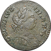 1787 "Machin's Mills or Atlee Imitation Halfpence", 108 grains. XF, corroded.