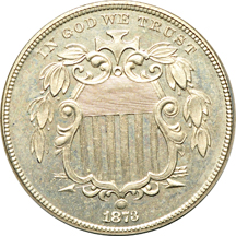 1873 Closed 3 PF-63 and five other Proof nickels.