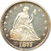 1875 PF-63 Cameo.