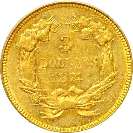 1874 PCGS AU-58.