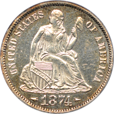 1874 Arrows. PCGS PF-63.