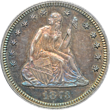 1873 No Arrows. PCGS PF-63.