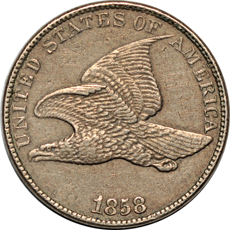 Two Flying Eagle and Seventeen Indian-head cents.