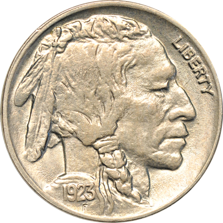 Seventeen Buffalo nickels.