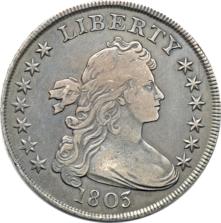 1803 Small 3 (B-4, BB-254, R.3). VF/light old cleaning.