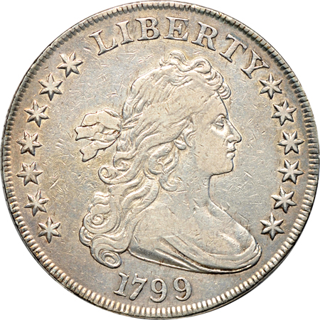 1799 Close 17 Obverse (B-16, BB-158, R.2). VF/light cleaning.