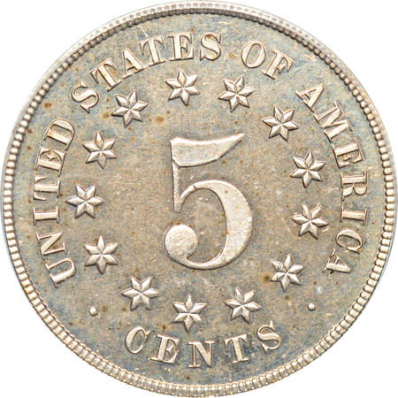 1867 No Rays. PCGS PF-64.