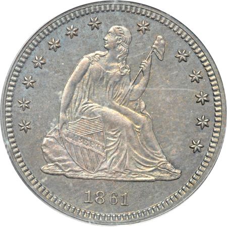 1861 PCGS PF-64.