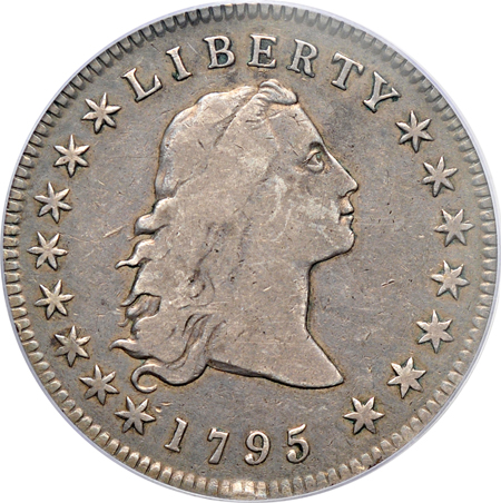 1795 3 Leaves, Head of '95 (B-5, BB-27, R.1). PCGS F-15.