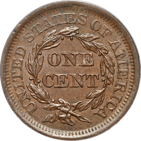 1855 "Upright 55" PCGS MS-63 BN.