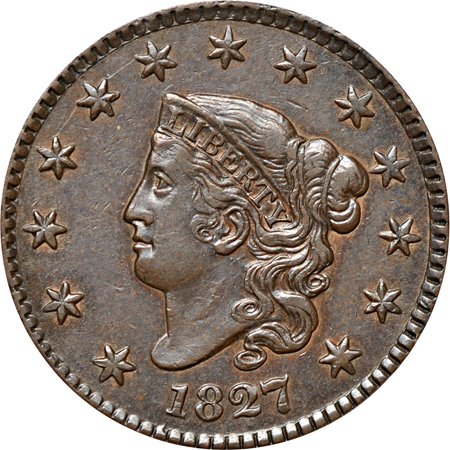 1827 (N-3, R.2) PCGS AU-50.