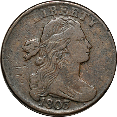 1803 (S-226) VF and four additional large-cents.