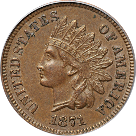 1871 PCGS AU-55.