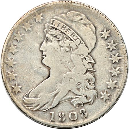 Four Capped Bust half-dollars.  1807 through 1810.