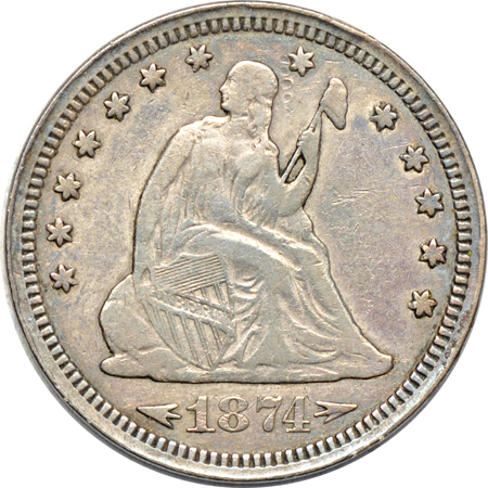 Four Seated Liberty type coins.