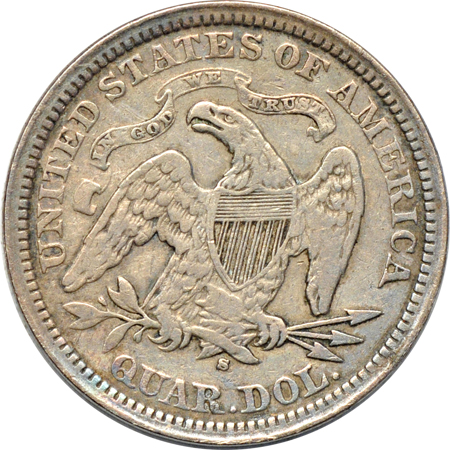 Four Seated Liberty type coins.