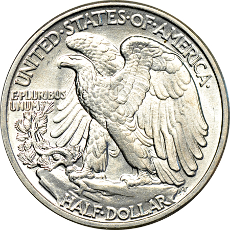 Tube of AU/BU 1941 and 1942 Walking Liberty half-dollars.