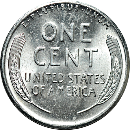 BU roll of 1943-S steel cents in plastic tube.