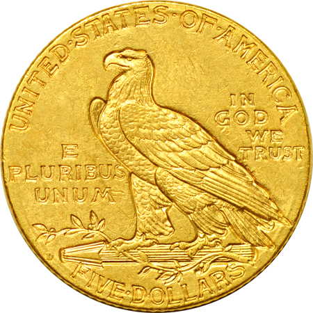 1909-D Indian half-eagle AU, and two quarter-eagles.