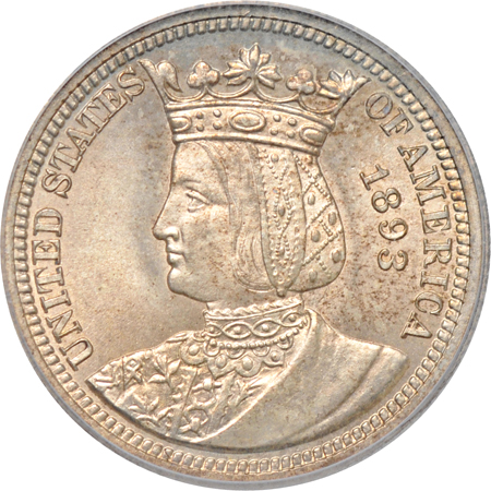 1893 Isabella Quarter. ICG MS-65.