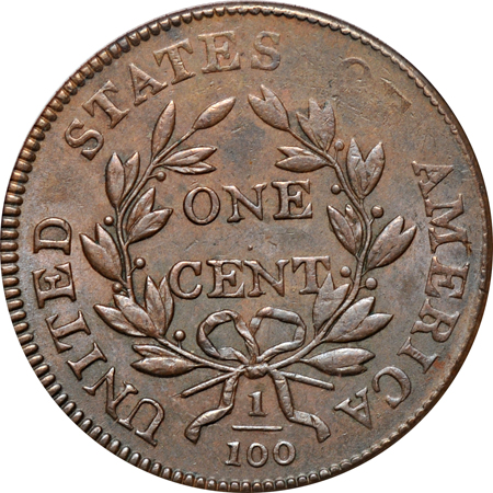 1801 Normal Reverse (S-216, B-6, R.1). PCGS AU-58.