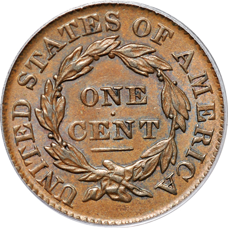 1831 Medium Letters (N-6, R.1). PCGS AU-58.