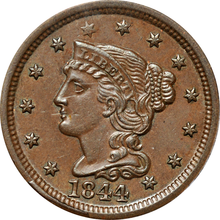 1844 (N-5) PCGS MS-62BN.