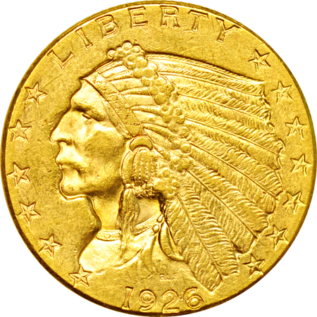 Four AU/BU Indian quarter-eagles.