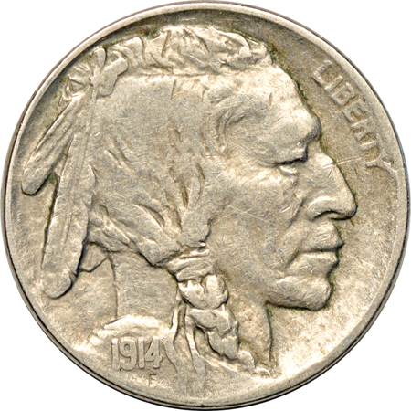 Six collector date Buffalo nickels.