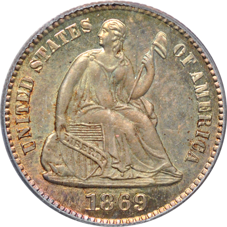 1869 PCGS PF-64.