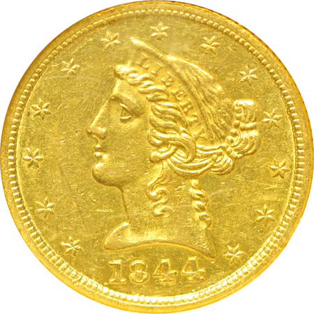 1844-D NGC AU-58.