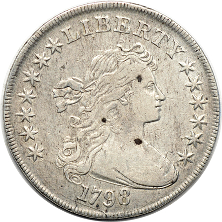 1798 Point 9 Close Date (B-30, BB-116, R.5). XF/obverse spots..