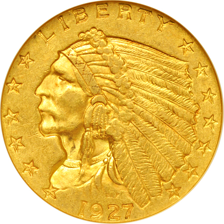 Four Indian-head quarter-eagles.  NGC.