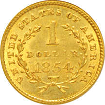 1854 Type 1. PCGS MS-62.