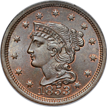 1853 PCGS MS-65BN.