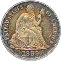 1869 PCGS PF-64.