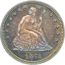 1873 No Arrows. PCGS PF-63.