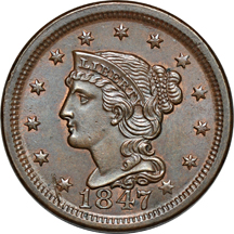 1847 MS-60 and 1849 AU.