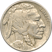 Five Buffalo nickels.