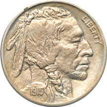 Five Buffalo nickels.