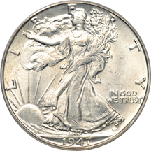 Thirty-one certified Walking Liberty half-dollars.  PCGS MS-64.