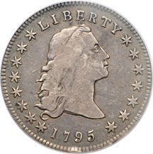 1795 3 Leaves, Head of '95 (B-5, BB-27, R.1). PCGS F-15.