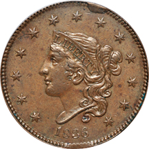 1836 (N-6, R.2, State 6) PCGS AU-50.