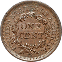 1855 "Upright 55" PCGS MS-63 BN.