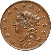 1833 (N-2, R.2) PCGS AU-53.